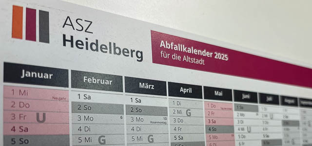 Abfallkalender (Foto: Stadt Heidelberg) Abfallkalender